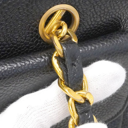 Chanel Chain Tote Caviar Leather Black Gold — view 7