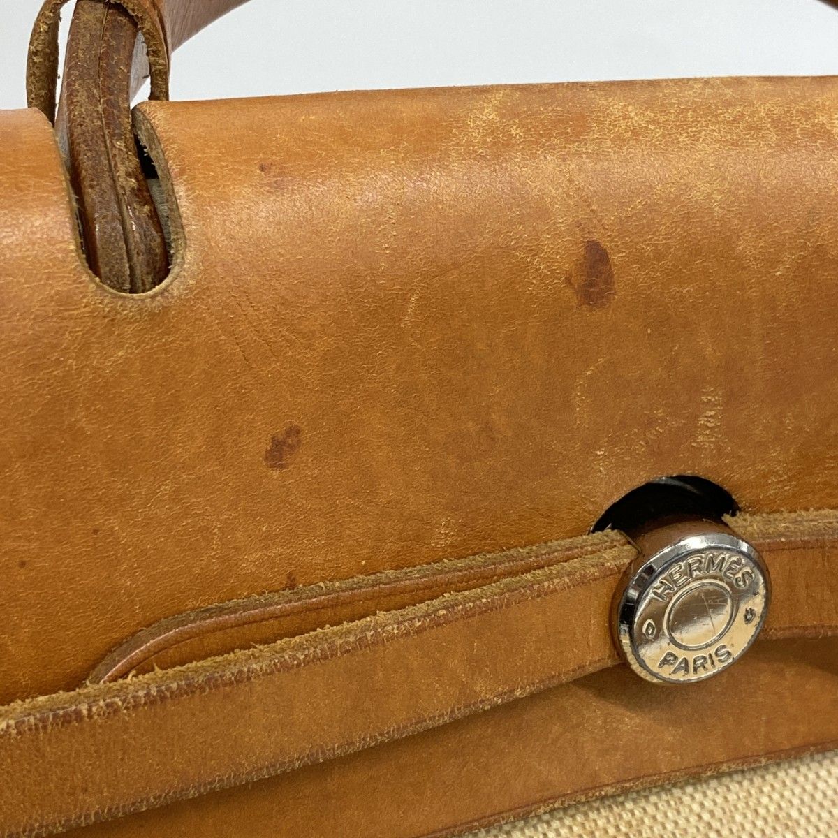 Hermes Handbag Toile Ash Natural Silver 2-Way — view 8