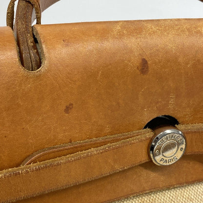 Hermes Handbag Toile Ash Natural Silver 2-Way — view 8