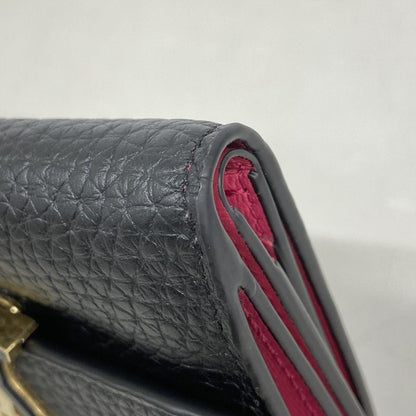 Louis Vuitton Trifold Wallet Taurillon Portefeuille Capucines XS Noir — view 6