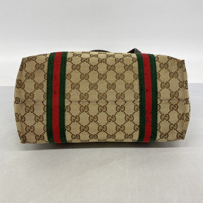 Gucci Tote GG Canvas Sherry Line Brown Champagne Gold — view 3