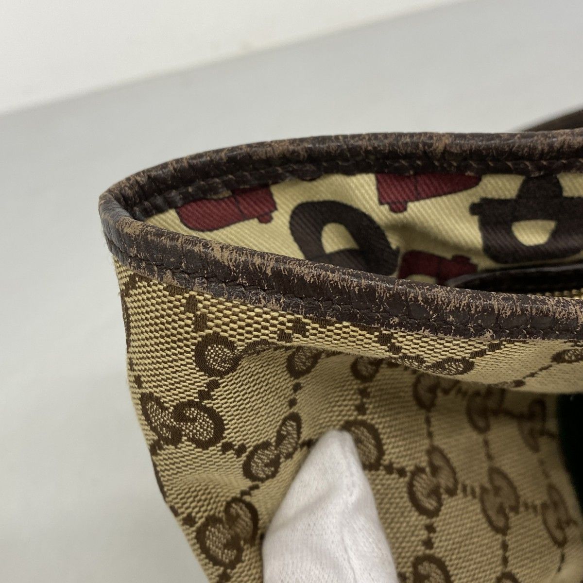 Gucci Tote GG Canvas Sherry Line Brown Champagne Gold — view 6