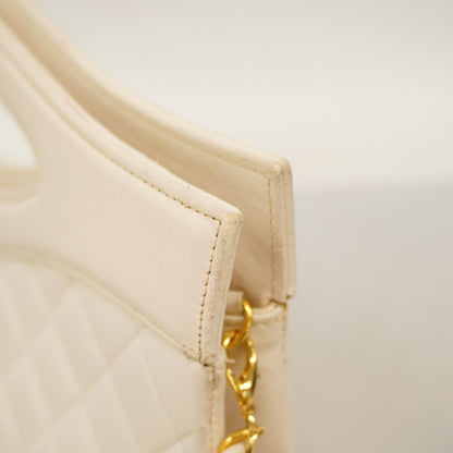 Chanel Handbag Quilted Lambskin White Gold 2-Way — view 7