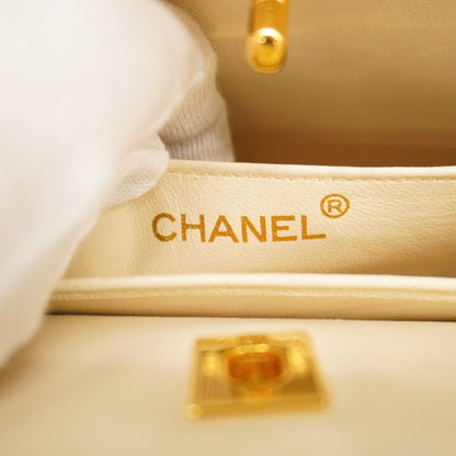 Chanel Handbag Quilted Lambskin White Gold 2-Way — view 5