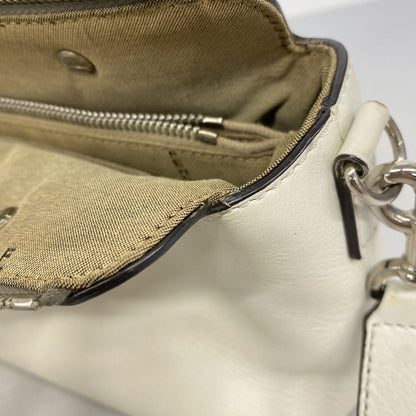 Fendi Handbag by the Way Leather Ivory Silver 2-Way — view 7
