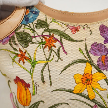 Gucci Handbag GG Blue Mus Bamboo Canvas Multicolor Champagne Gold — view 6