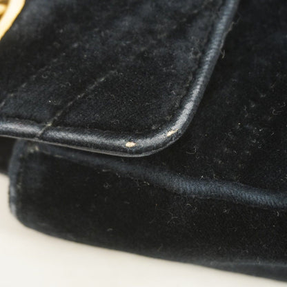 Gucci Shoulder Bag GG Marmont Suede Black Gold — view 8