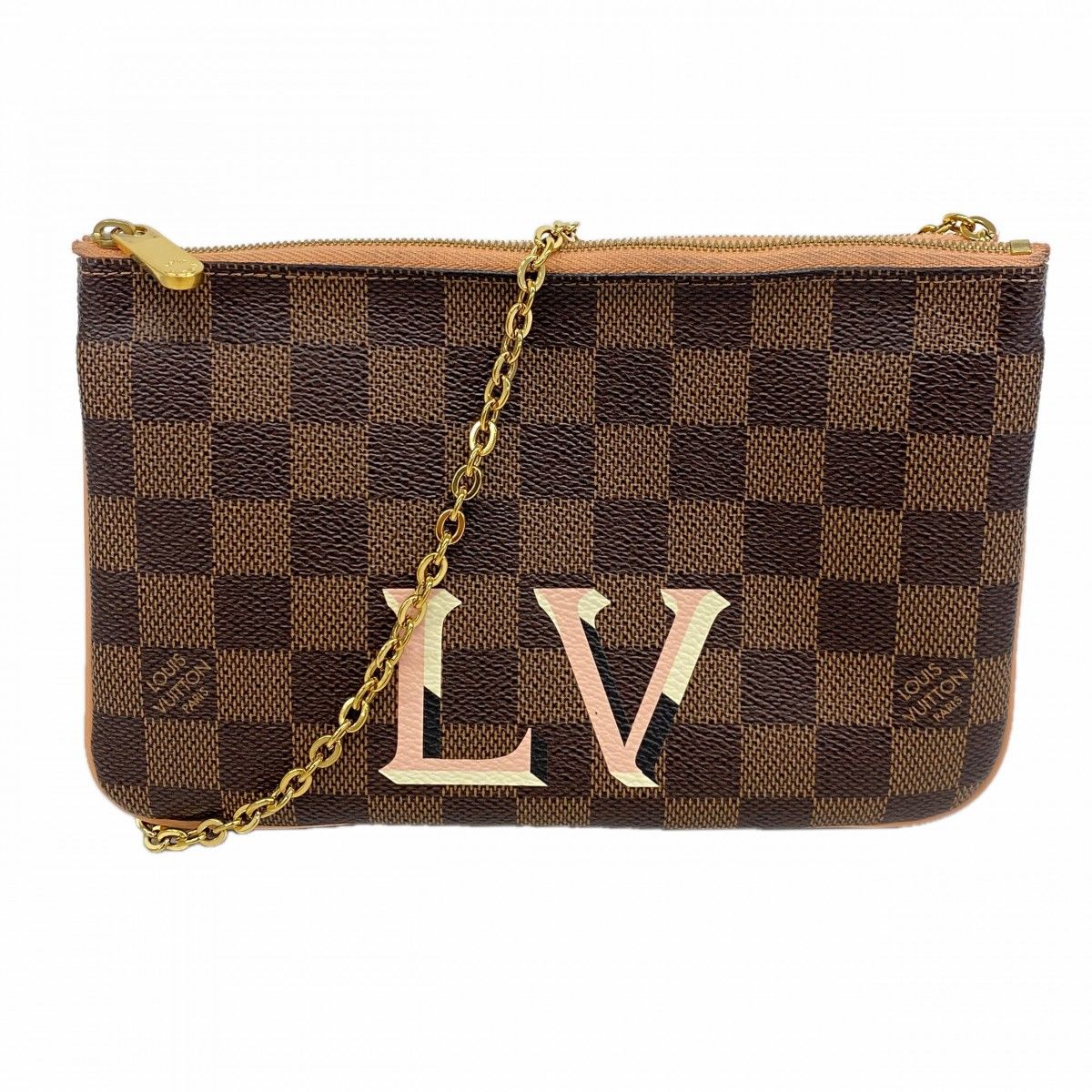 Louis Vuitton Shoulder Bag Damier Pochette Double Zip Ebene