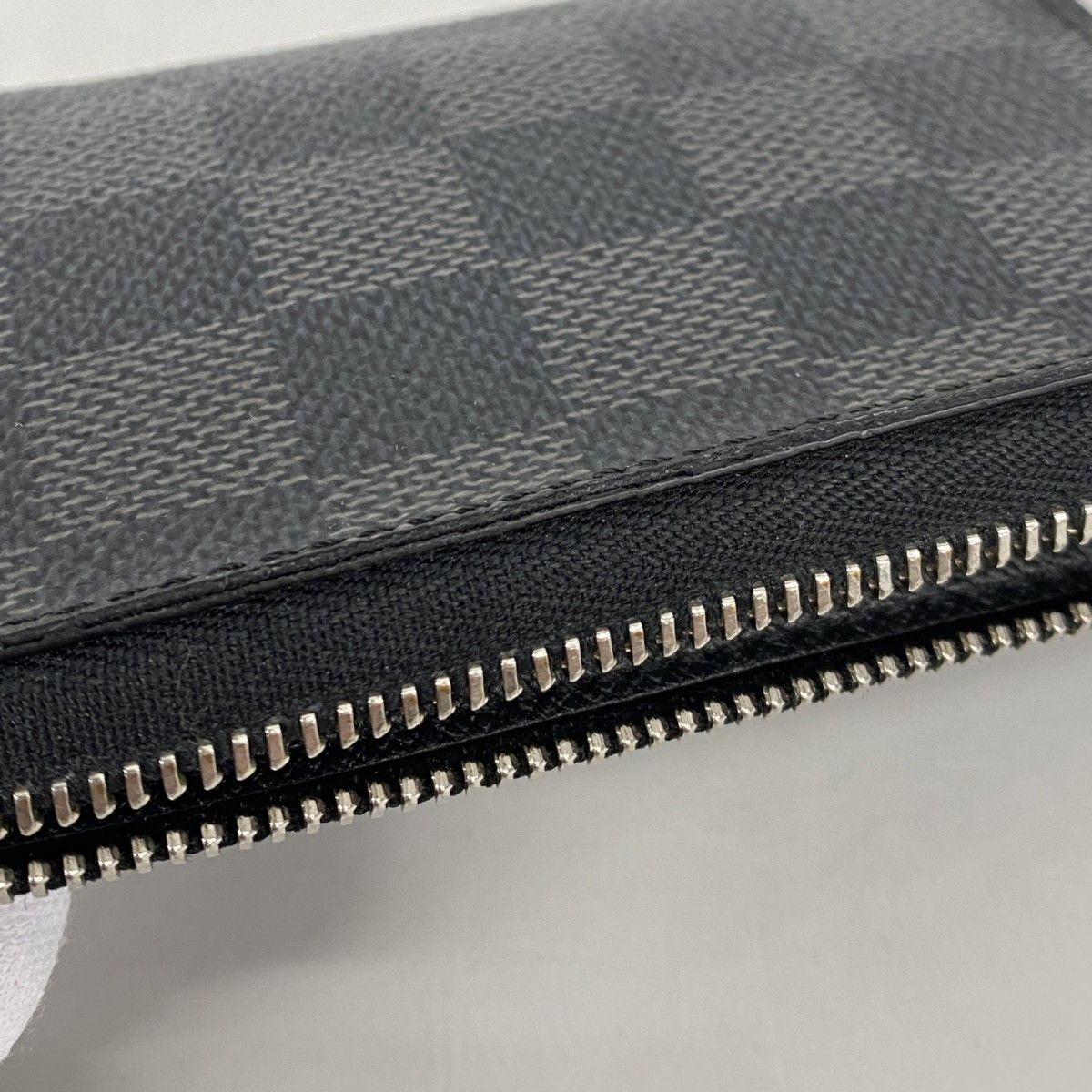 Louis Vuitton Coin Case Damier Graphite Zippy Purse Black Gray — view 7