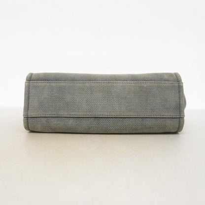 Chanel Chain Tote Deauville Canvas Black Gray Silver — view 3