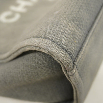 Chanel Chain Tote Deauville Canvas Black Gray Silver — view 7
