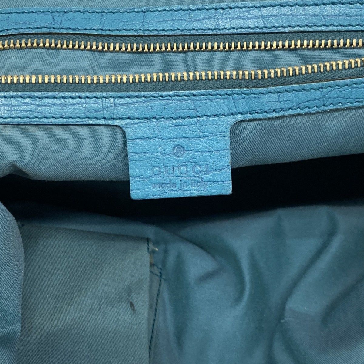 Gucci Tote GG Canvas Beige Blue Champagne Gold — view 5