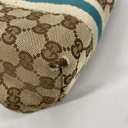 Gucci Tote GG Canvas Beige Blue Champagne Gold — view 6
