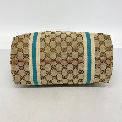 Gucci Tote GG Canvas Beige Blue Champagne Gold — view 3