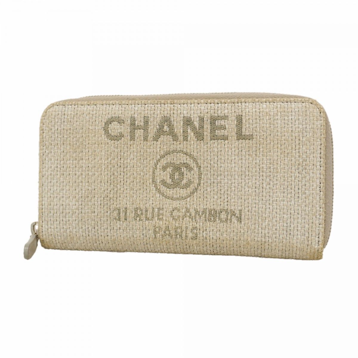 Chanel Wallet Deauville Tweed Gray Silver Handbag