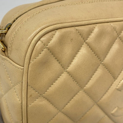 Chanel Shoulder Bag Quilted Lambskin Beige Gold — view 6