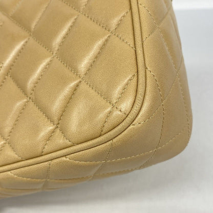 Chanel Shoulder Bag Quilted Lambskin Beige Gold — view 8