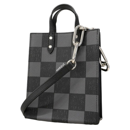Louis Vuitton Handbag Damier Checkerboard Sac Plat XS Black 2-Way
