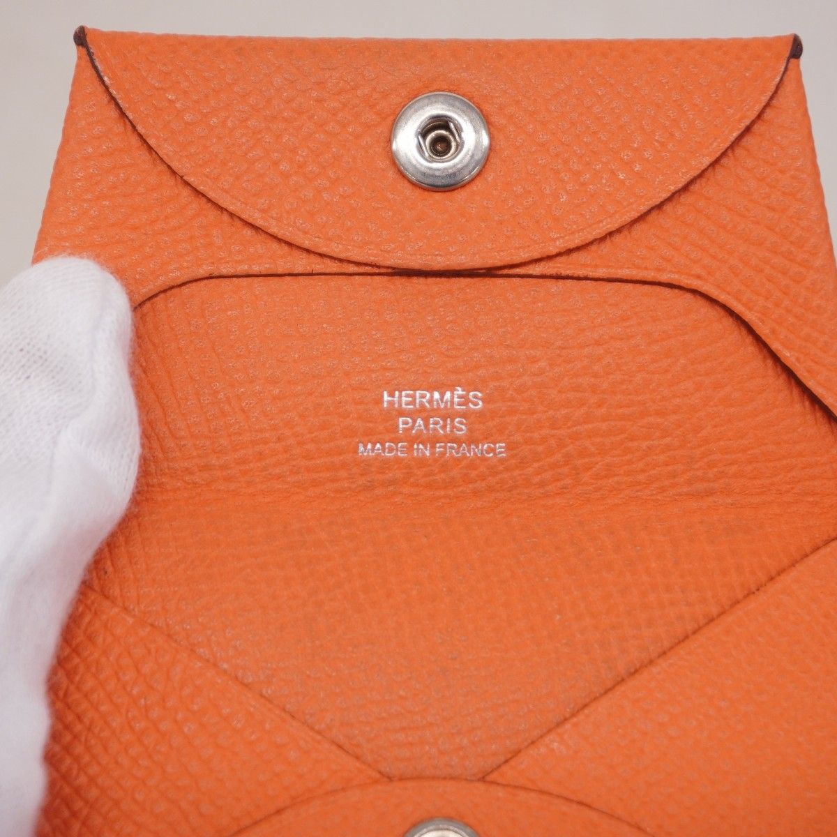 Hermes Coin Case Bastia Veau Epsom Mango Silver — view 4