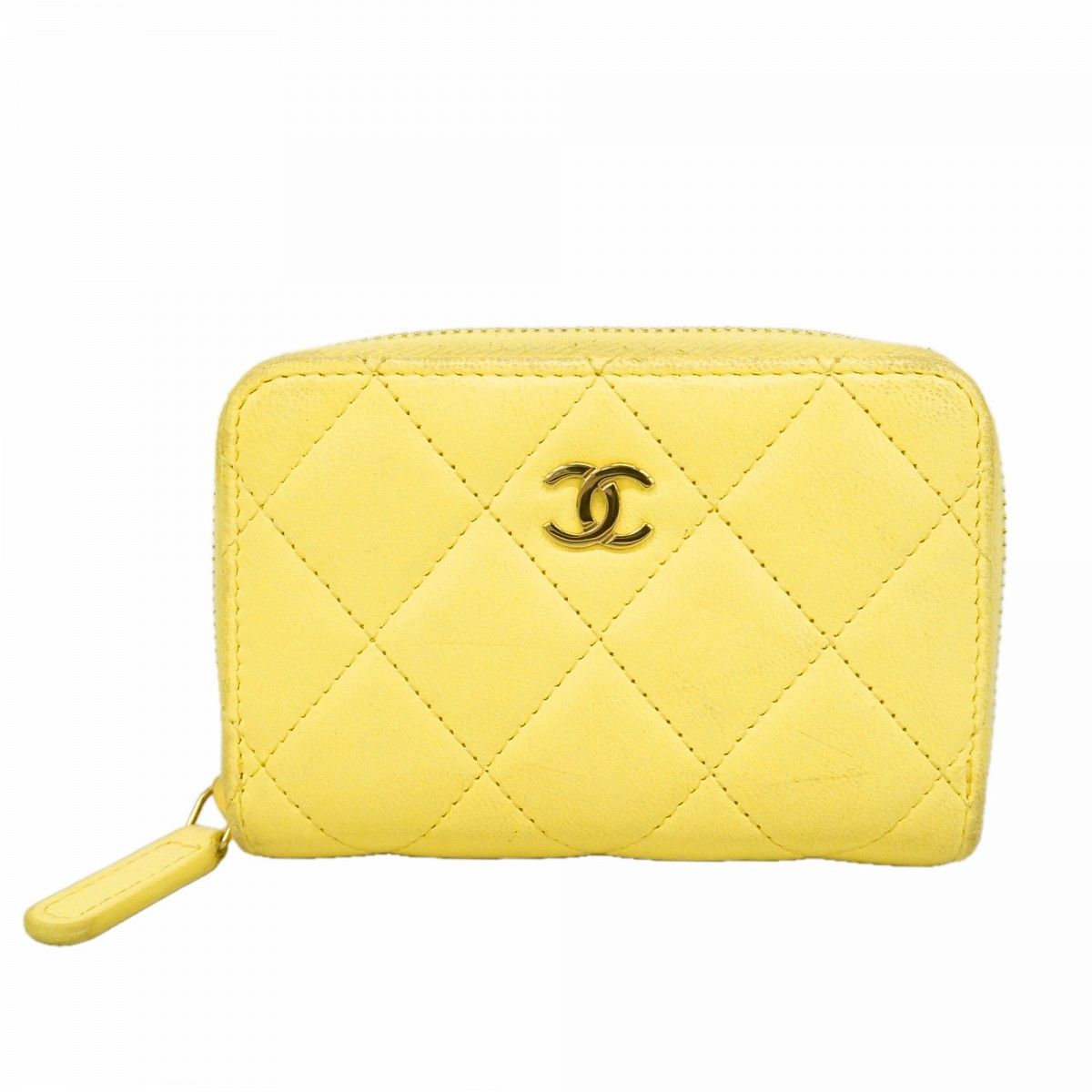 Chanel Coin Case Quilted Lambskin Yellow Gold