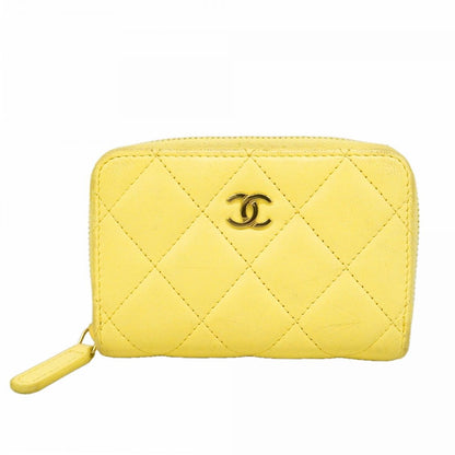 Chanel Coin Case Quilted Lambskin Yellow Gold