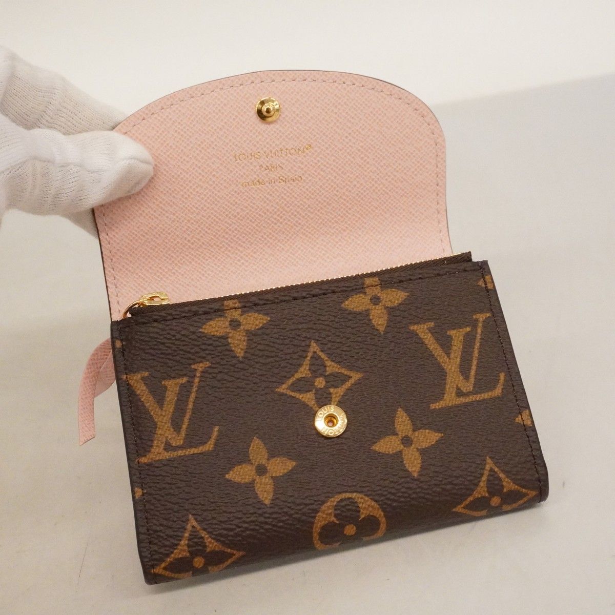 Louis Vuitton Coin Case Monogram Porte-Monnaie Rosalie Rose Velours — view 5