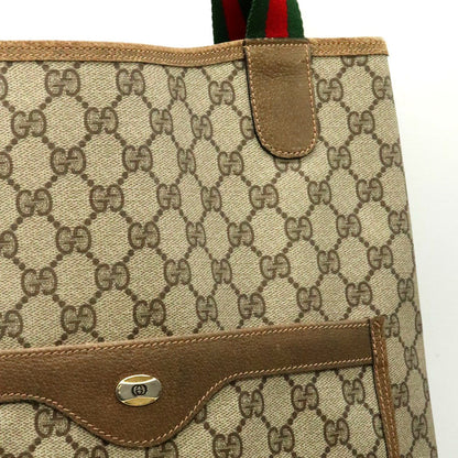 Gucci Tote Shoulder Bag GG Supreme Sherry Leather Vintage — view 3