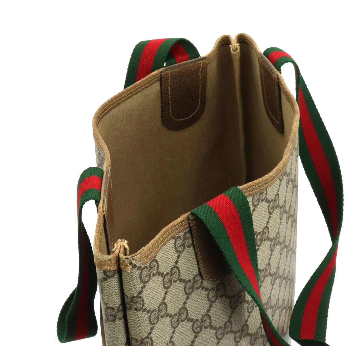 Gucci Tote Shoulder Bag GG Supreme Sherry Leather Vintage — view 5