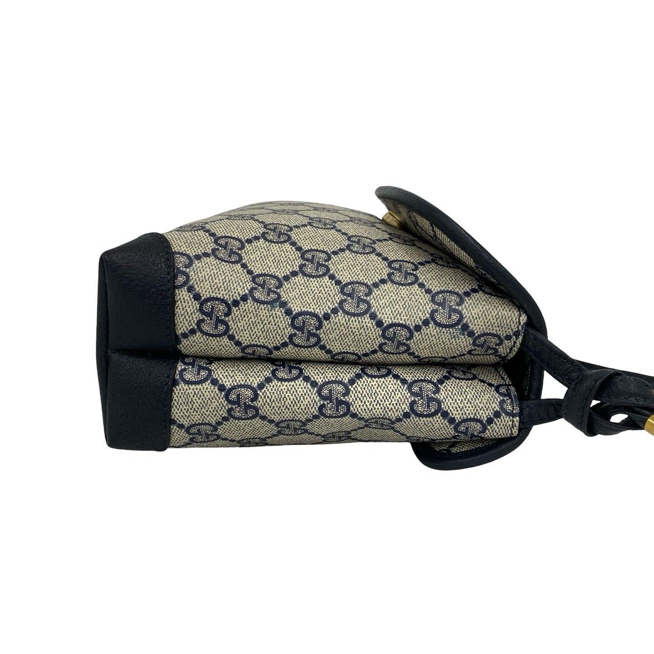 Gucci Vintage GG Logo Pattern Leather Mini Shoulder Bag Pochette Crossbody Navy — view 6