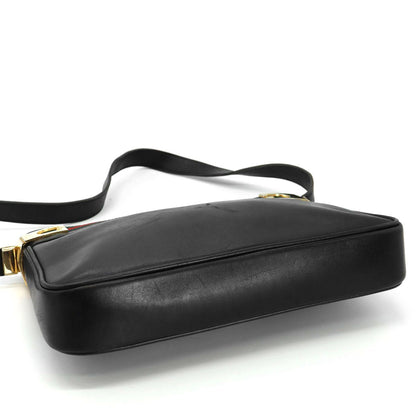 Gucci Vintage Shoulder Bag Leather Sherry Black — view 5