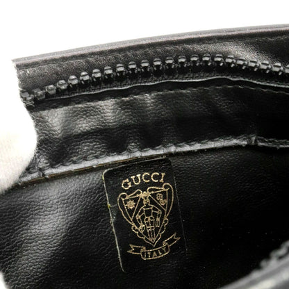 Gucci Vintage Shoulder Bag Leather Sherry Black — view 9