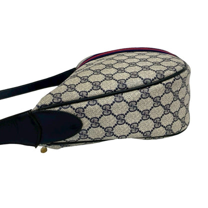 Gucci Vintage Sherry Line GG Logo Pattern Leather Shoulder Bag Navy — view 5