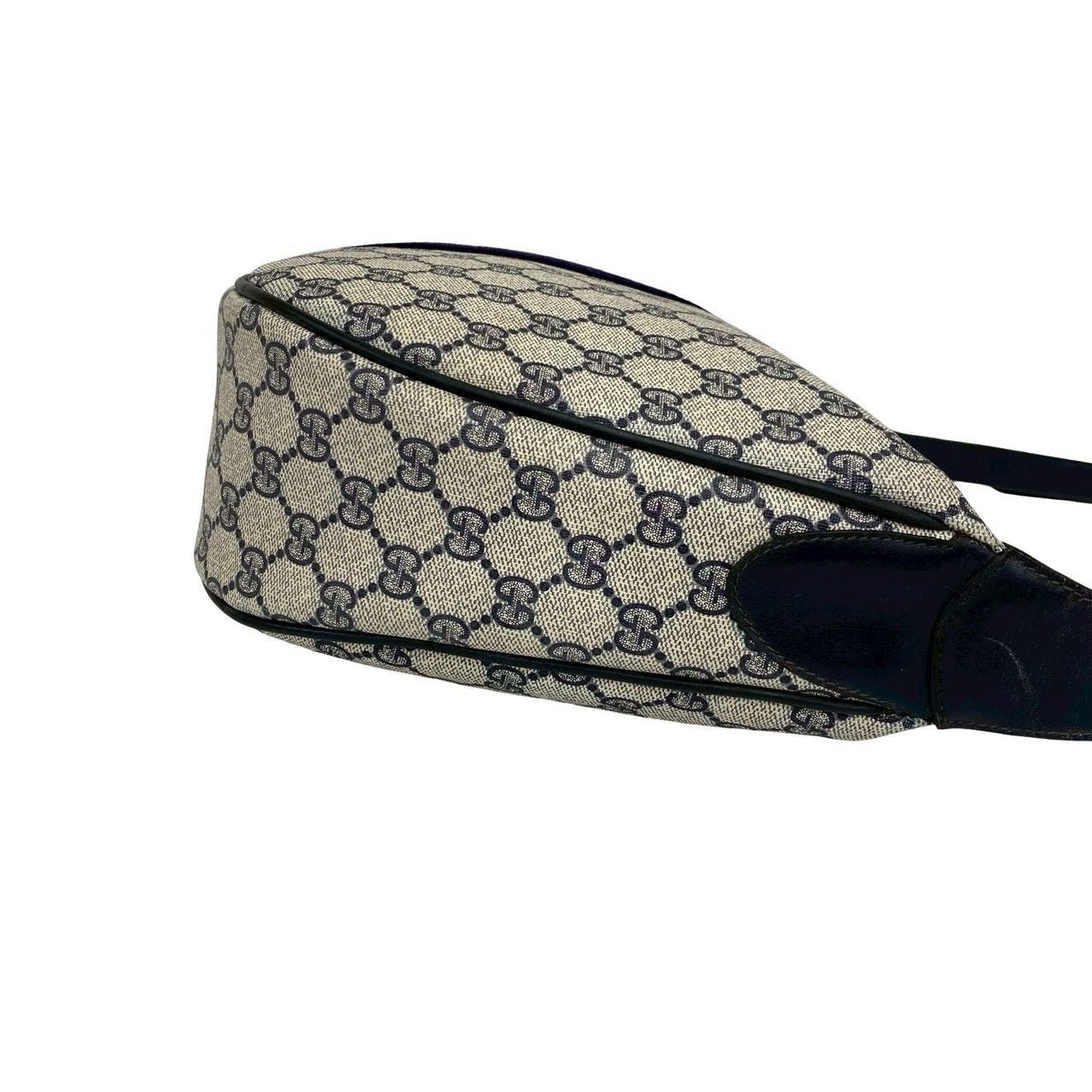 Gucci Vintage Sherry Line GG Logo Pattern Leather Shoulder Bag Navy — view 6