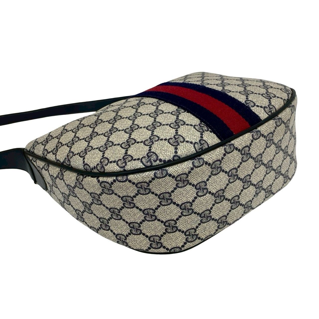 Gucci Vintage Sherry Line GG Logo Pattern Leather Shoulder Bag Navy — view 7