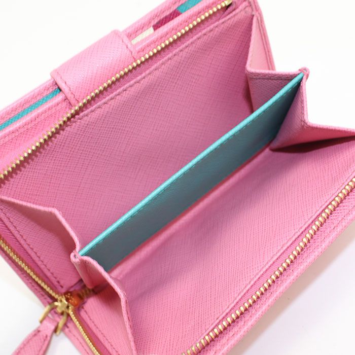 Prada Saffiano Leather Zlp Fodlg Bifold Wallet — view 5