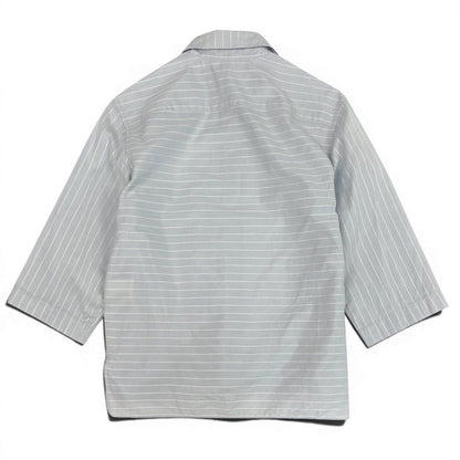 Chanel SS Identification 3/4 Sleeve Shirt Logo Border Pattern 40 Light Gray — view 3