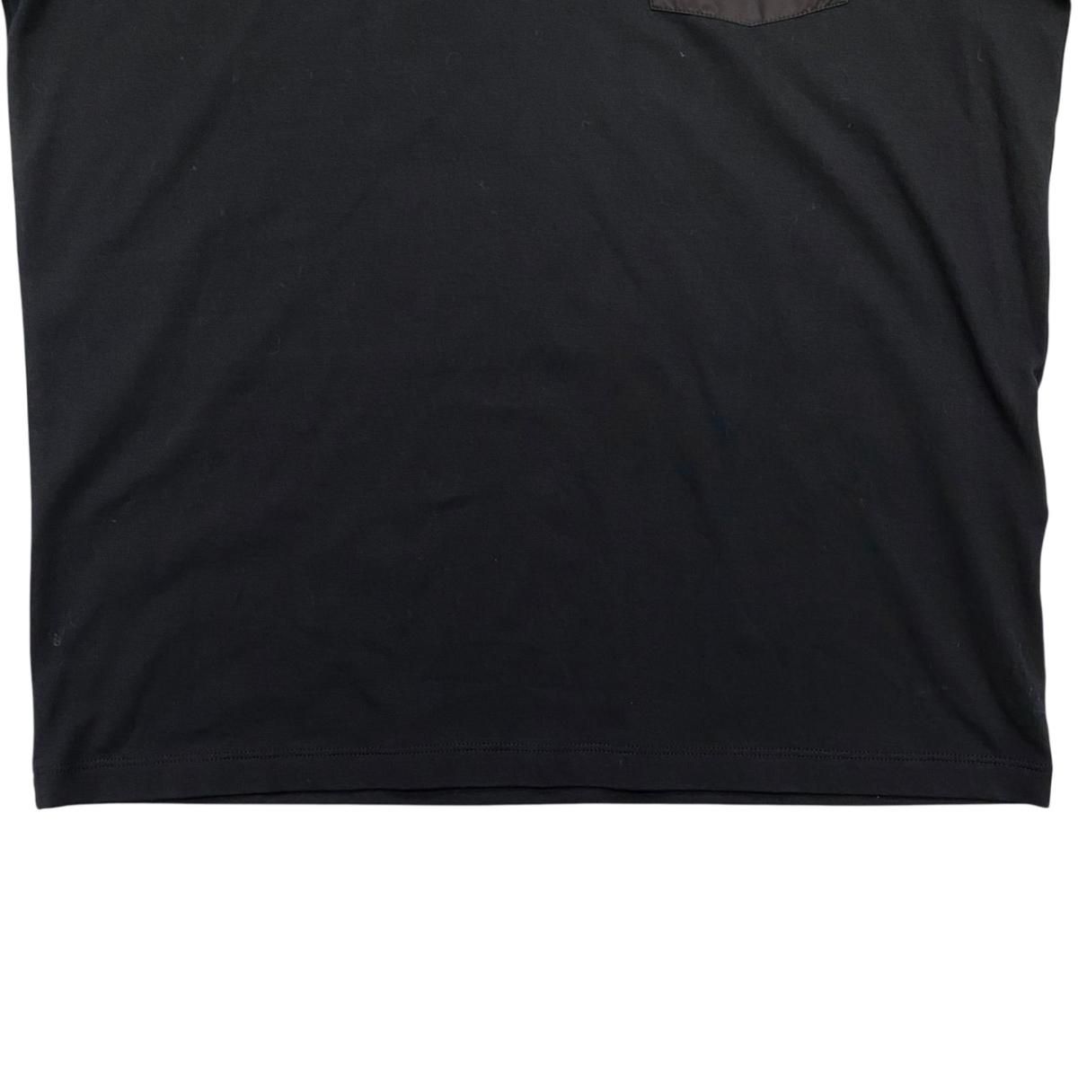 Prada Short Sleeve T-Shirt Neck 710 M Sports Logo Pocket Black — view 5