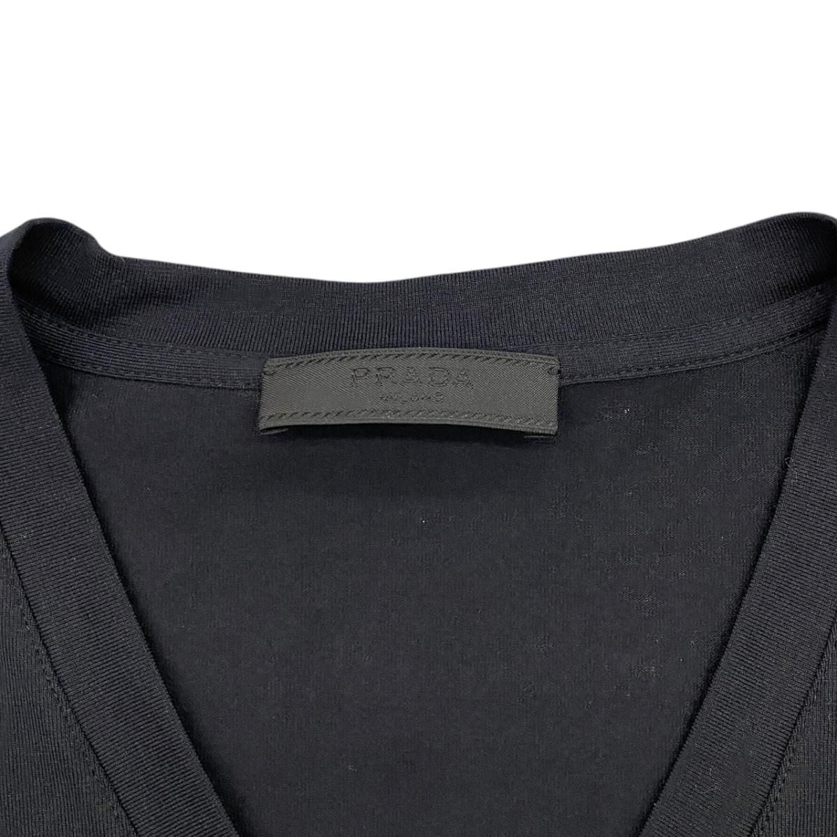 Prada Short Sleeve T-Shirt Neck 710 M Sports Logo Pocket Black — view 8