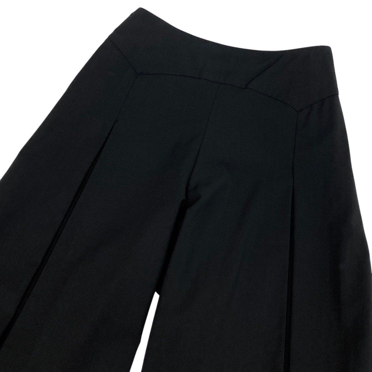 Chanel Boutique Vintage Wide Trousers High Waist CC Logo Gold Button Black Pants — view 4