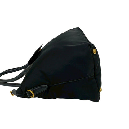 Prada Triangle Logo Tessuto Nylon Leather 2-Way Shoulder Bag Black — view 5