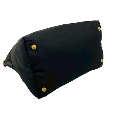 Prada Triangle Logo Tessuto Nylon Leather 2-Way Shoulder Bag Black — view 7