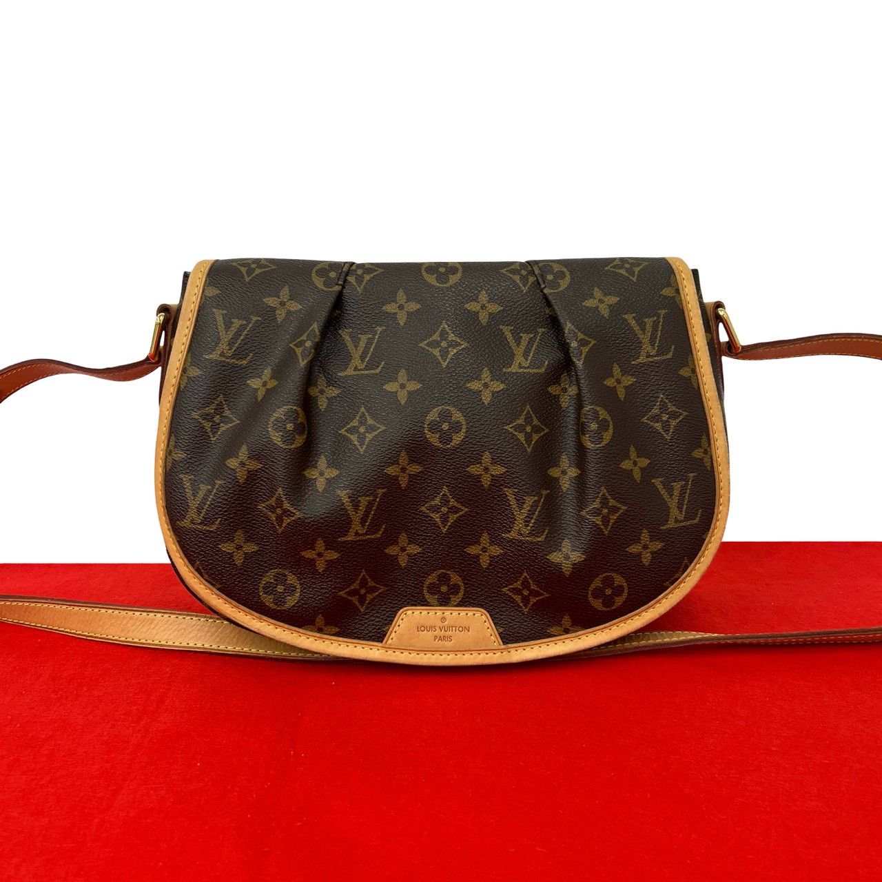 Louis Vuitton PM Monogram Leather Shoulder Bag Pochette Brown