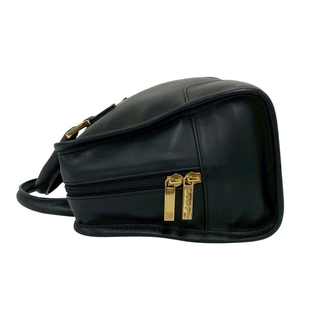 Loewe Vintage Amazona 28 Anagram Logo Leather Mini Boston Bag Black — view 5