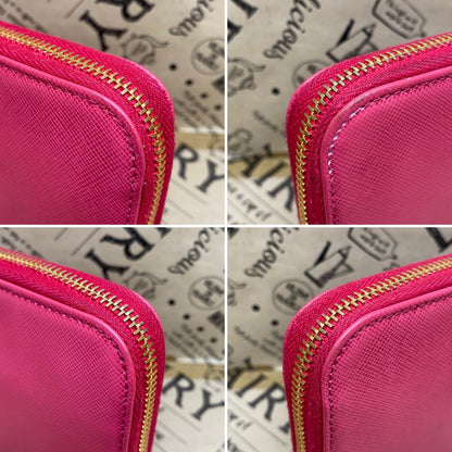 Prada Wallet Saffiano Pink Round Card Coin Billfold — view 6