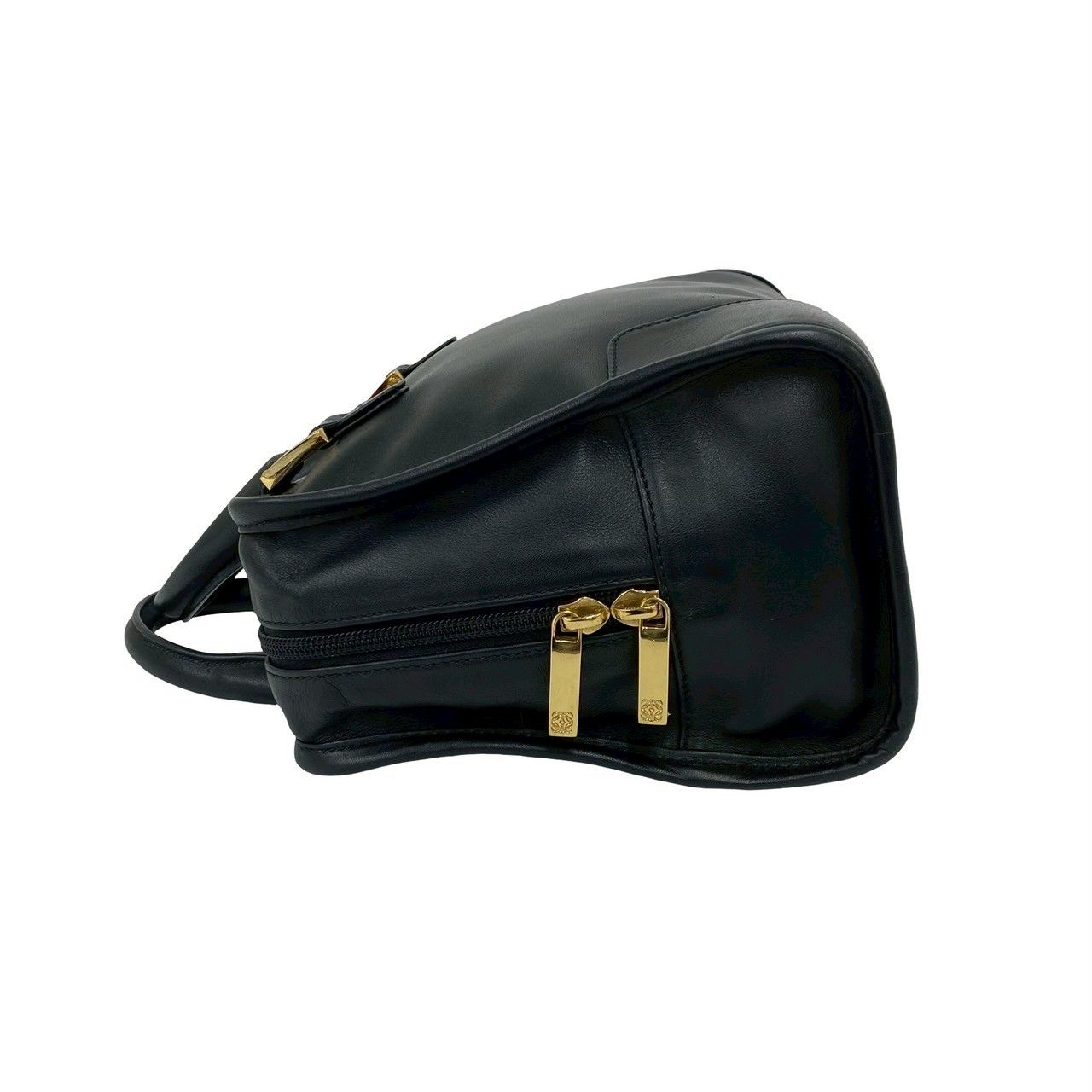 Loewe Vintage Amazona 28 Anagram Logo Leather Mini Boston Bag Black — view 5