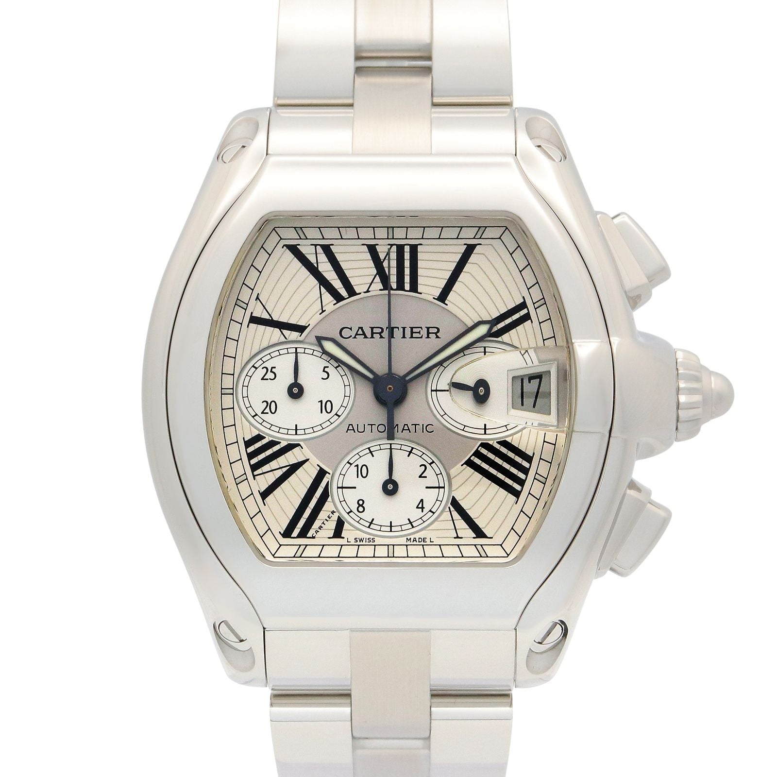 Cartier Watch Roadster Chronograph Silver Stainless Steel