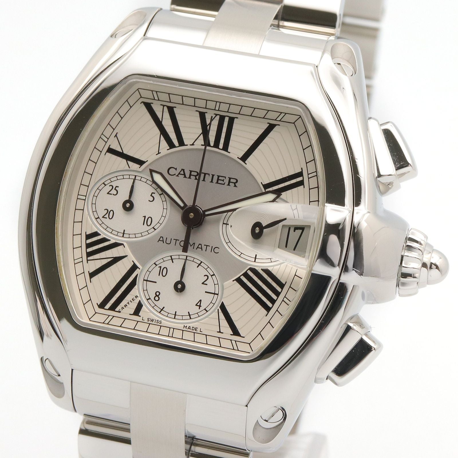 Cartier Watch Roadster Chronograph Silver Stainless Steel — view 3