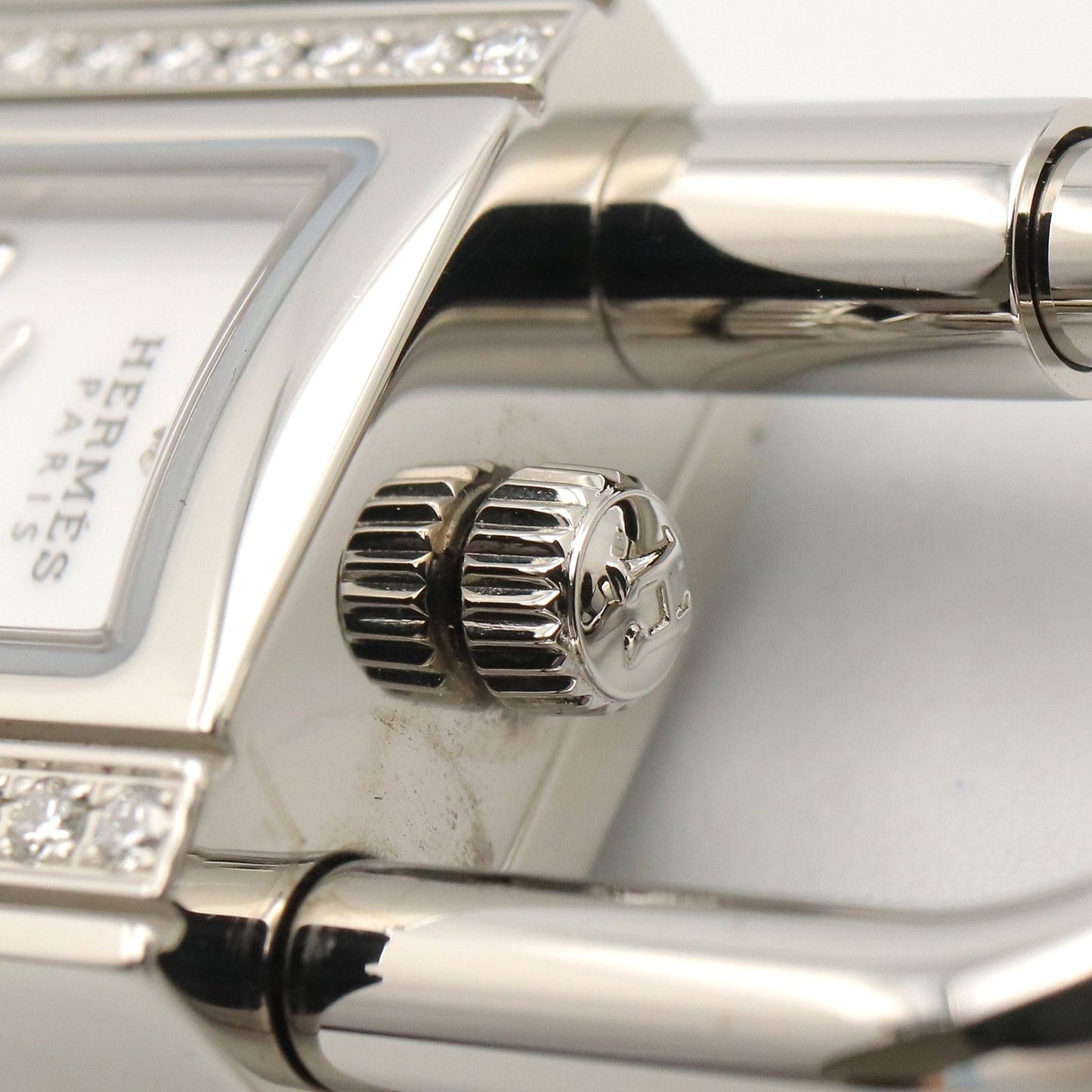 Hermes Watch Kelly Mini White Stainless Steel Diamond — view 7