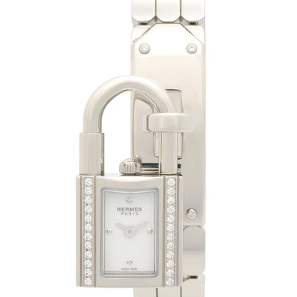 Hermes Watch Kelly Mini White Stainless Steel Diamond