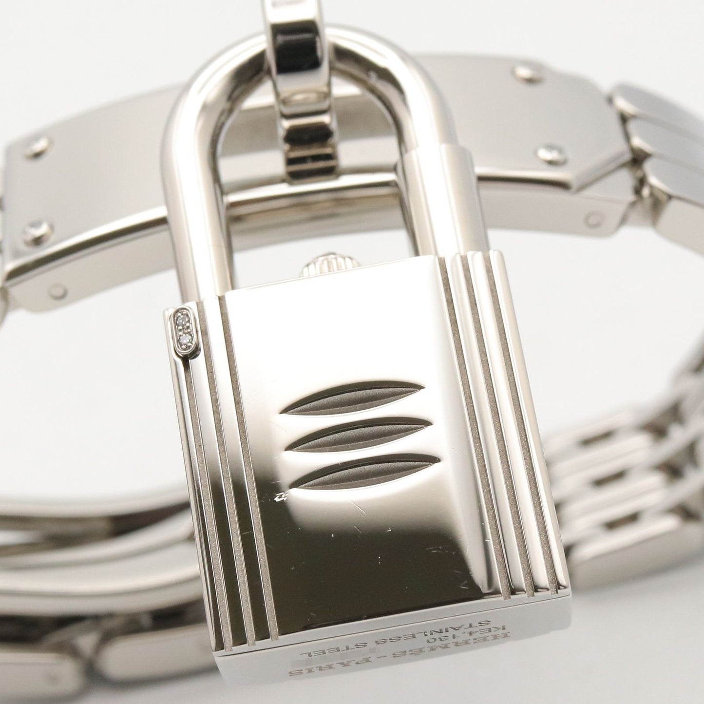 Hermes Watch Kelly Mini White Stainless Steel Diamond — view 6